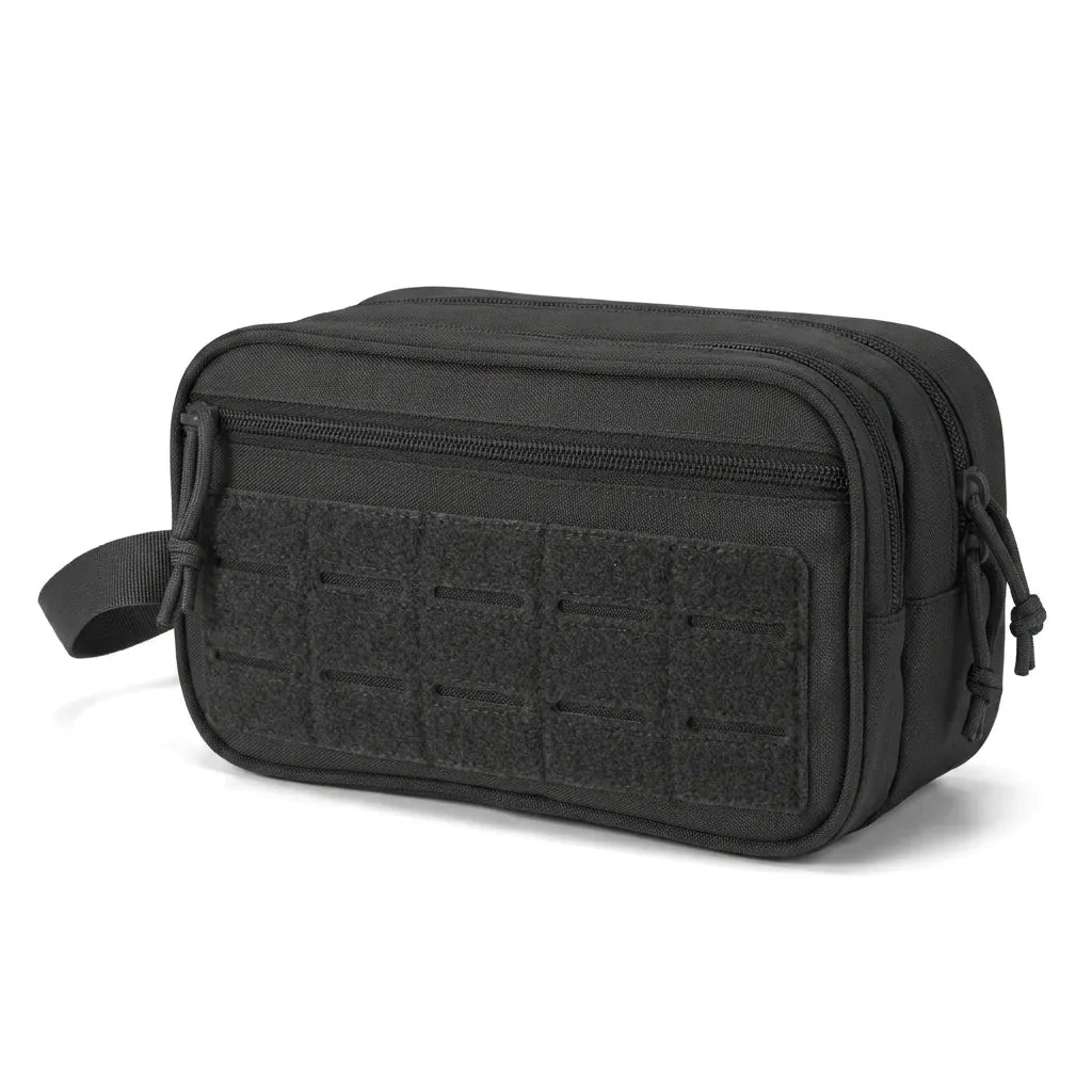 BikeBag Dopp Kit in black, three quarter view from the right